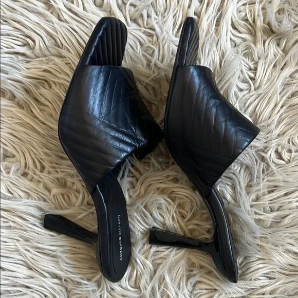 Elegant Black Heeled Mules - Picture 9 of 13
